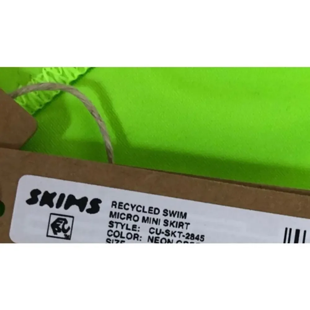 SKIMS Recycled Swim Skirt Micro Mini Neon Green NWT Size 4X